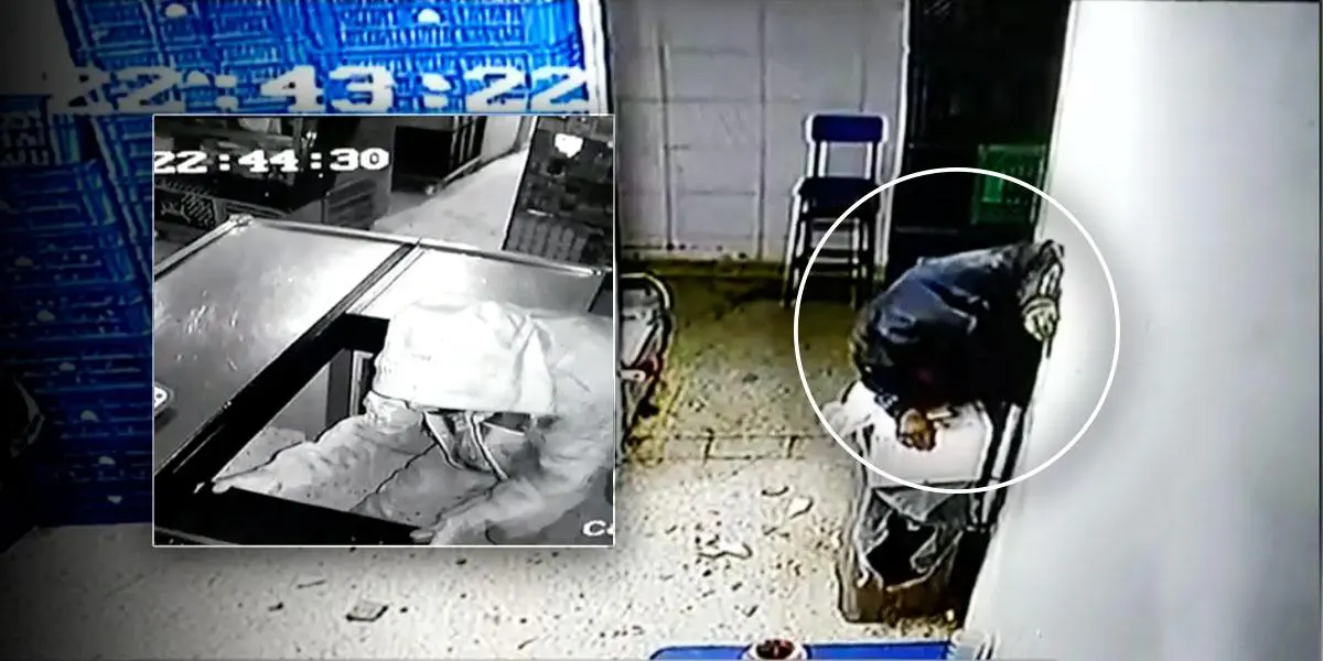 Video: Delincuente hace hueco para robar supermercado en Bogotá