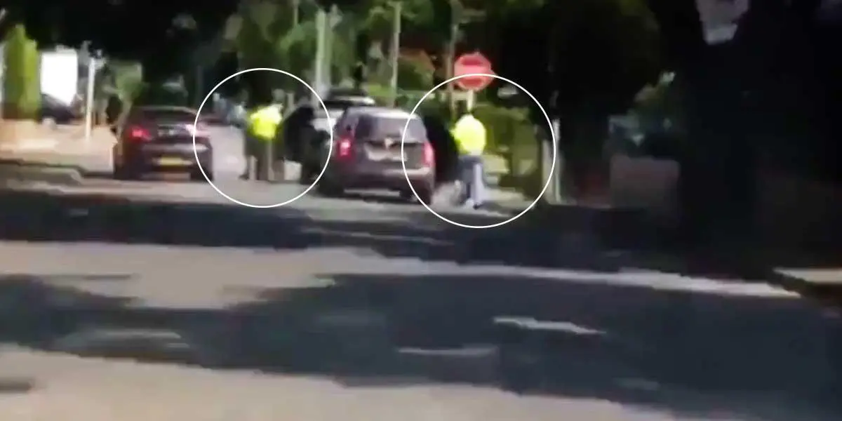 (Video) Así hurtaron un vehículo ladrones vestidos de policías en Cali
