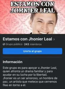grupo de facebook apoyo jhonier leal