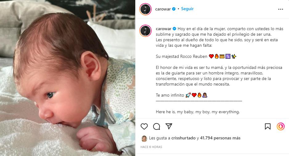 Carolina Guerra mostró a su bebé