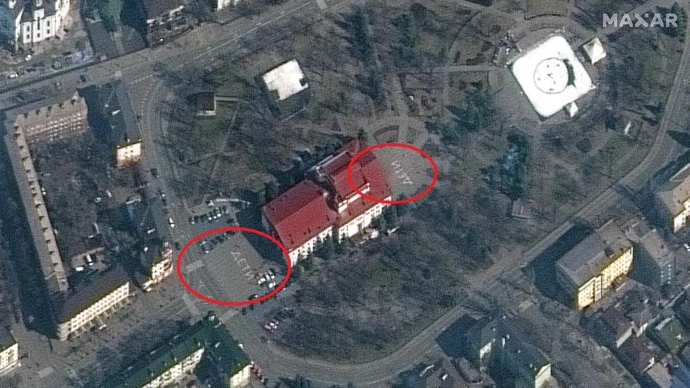 Teatro de Mariupol tras el bombardeo ruso