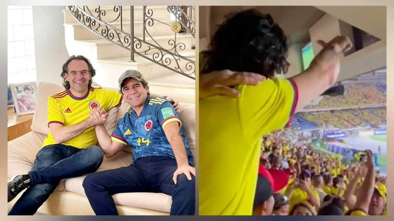 Video: Federico Gutiérrez  y Alejandro Char fueron vistos juntos en el estadio alentando a la Selección
