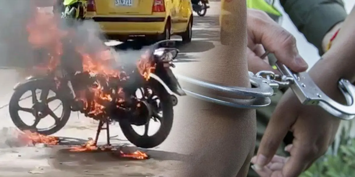 Linchan a delincuentes y queman su moto en Engativá