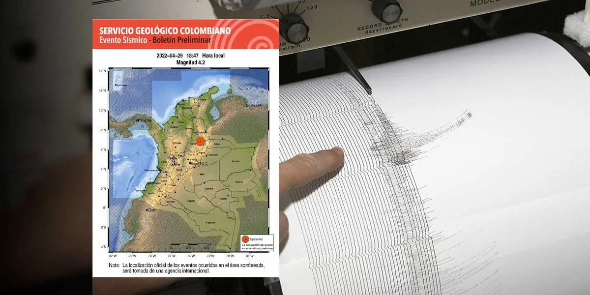 Se reporta sismo de 4.2 en el departamento de Santander