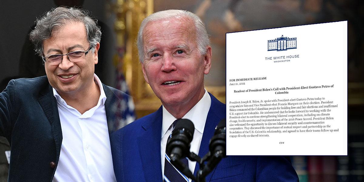 ¿De qué hablaron Joe Biden y Gustavo Petro? la Casa Blanca reveló ...