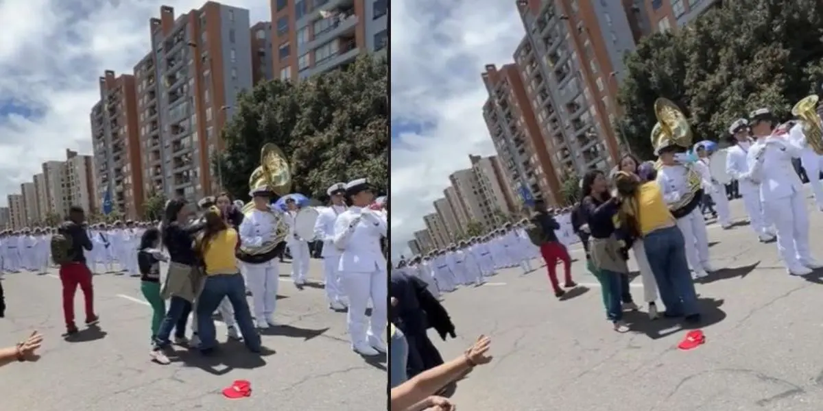 (Video) Bochornoso: dos mujeres se mechonearon en pleno desfile del 20 de julio
