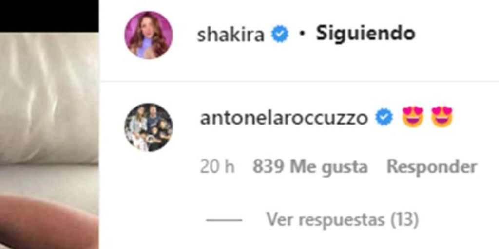 omentario de Antonella a Shakira
