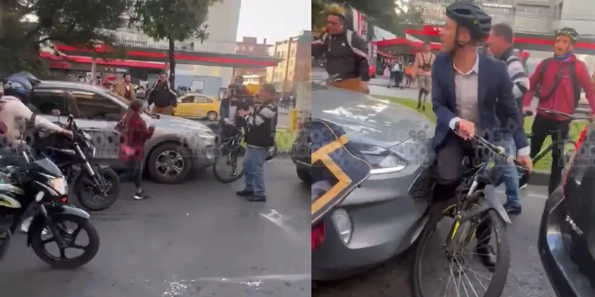 Conductor intentó atropellar a un ciclista en Bogotá