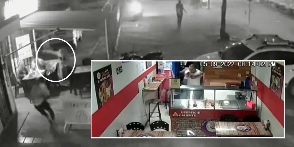 Cliente de restaurante se enfrentó a bala a dos delincuentes que pretendían robar el local: los hampones huyeron