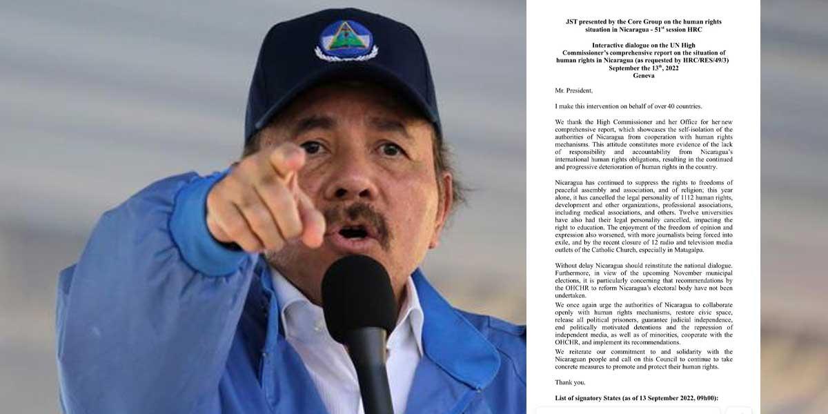 Carta De Condena Al Régimen De Daniel Ortega La Firmó Colombia