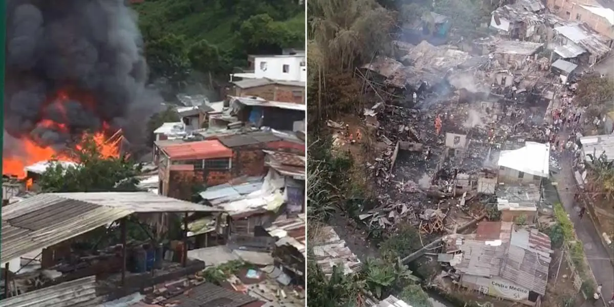 Voraz incendio en Pereira: llamas consumieron más de 20 casas y hay 40 damnificados