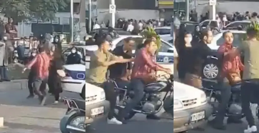 Video: Un hombre rocía gas pimienta a una mujer y resultó golpeado por manifestantes