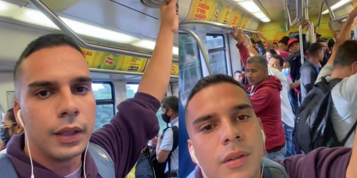 joven le hace videollamada a novia desde el metro