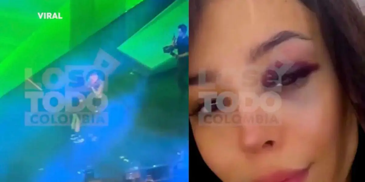 Danna Paola sufre tremenda caída en concierto y le queda un gran hematoma