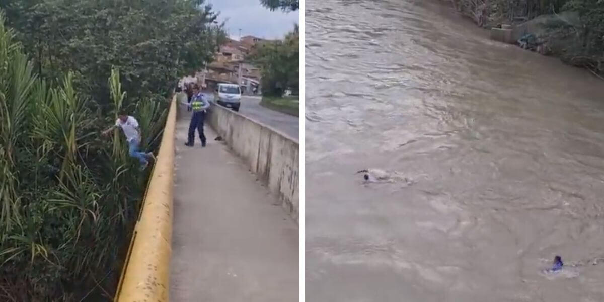 Lo que hacen por una multa un hombre salta al río Cauca huyendo de las autoridades