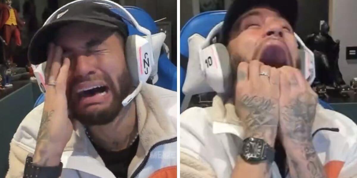 Neymar llorando por perder en un juego de Póquer