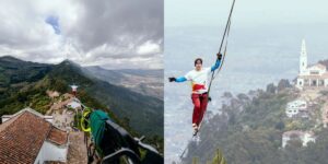 ¡Increíble! Jaan Roose, el atleta que cruzó Monserrate y Guadalupe en cuerda floja