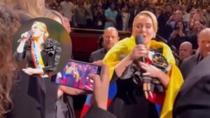 ¿Viene a Colombia? Adele se robó el corazón de los colombianos luciendo con orgullo la bandera