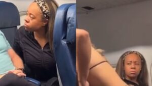 Mujer se subió a un avión en bikini: en video quedó registrado como un pasajero mirón tuvo problemas con su esposa