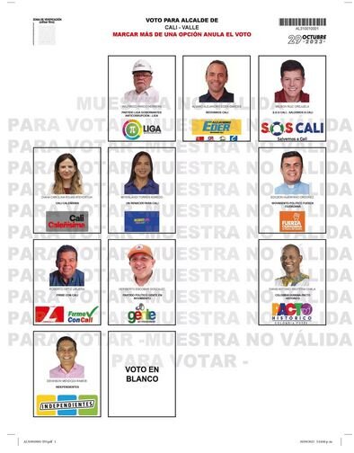 Los candidatos que se disputan la Alcaldía de Cali para las elecciones regionales 2023