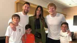 Messi y su familia estuvieron en concierto de Ed Sheeran