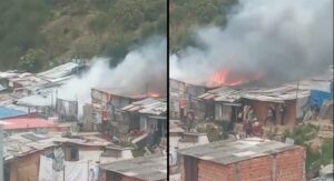Nuevo incendio en Ciudad Bolívar: varias viviendas incineradas