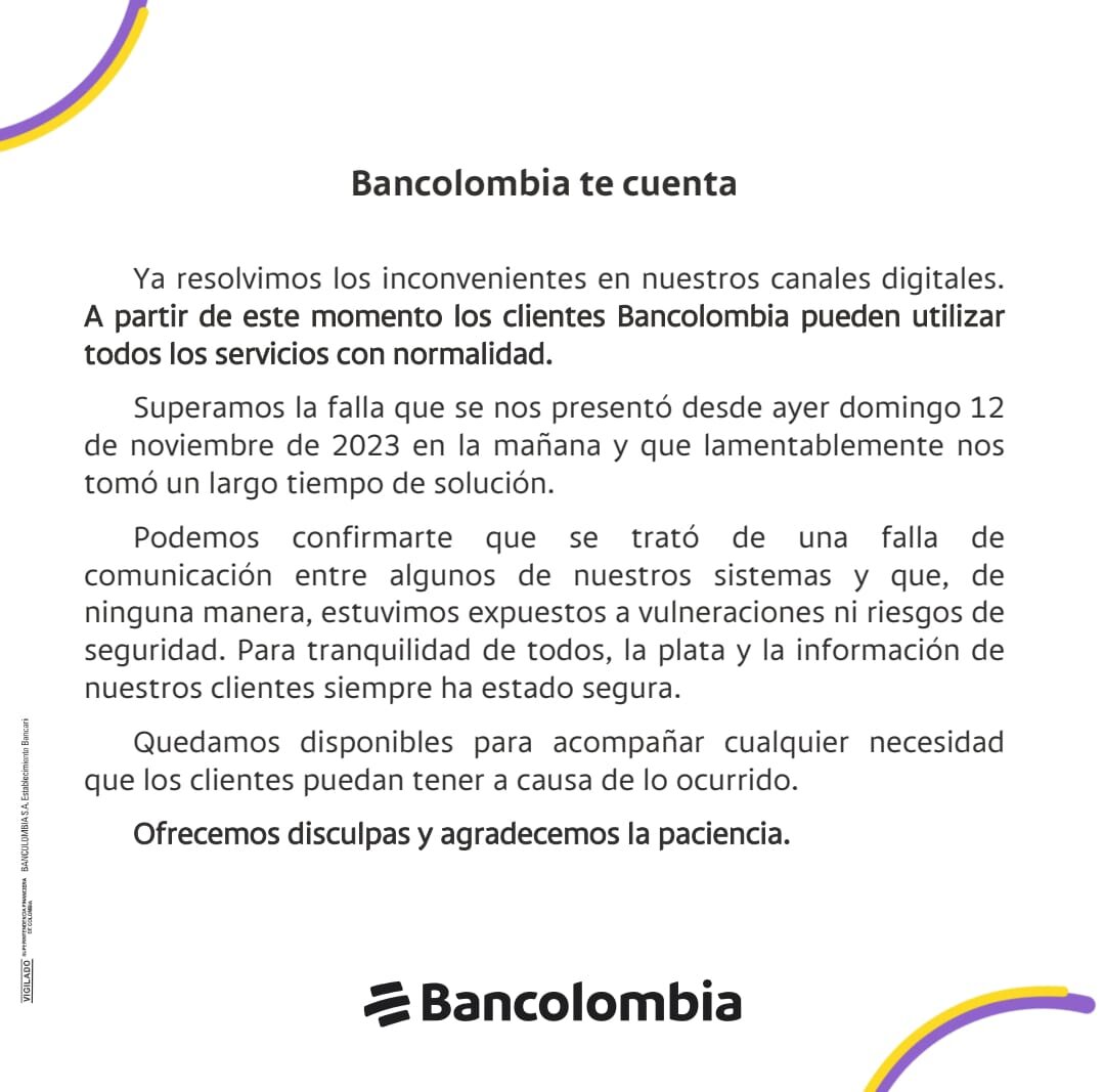Bancolombia solución