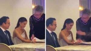 Video | ¿Señales? Acta de matrimonio de una pareja casi se quema en plena ceremonia