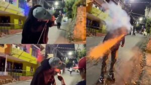 Videos | Indignación por jóvenes que lanzan voladores de pólvora con la boca en Antioquia