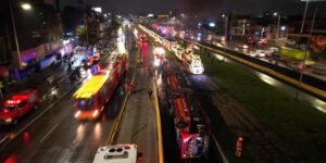 TransMilenio volcado en NQS: el monumental trancón que causó visto desde el aire