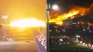 Video | Avión en Japón se incendió en plena pista de aterrizaje