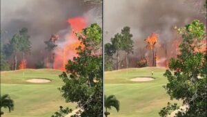 Incendio forestal en Floridablanca: el fuego está cerca de la zona residencial Ruitoque