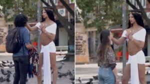 Video | Polémica en Bogotá por mujer trans poniendo la ceniza en plena calle