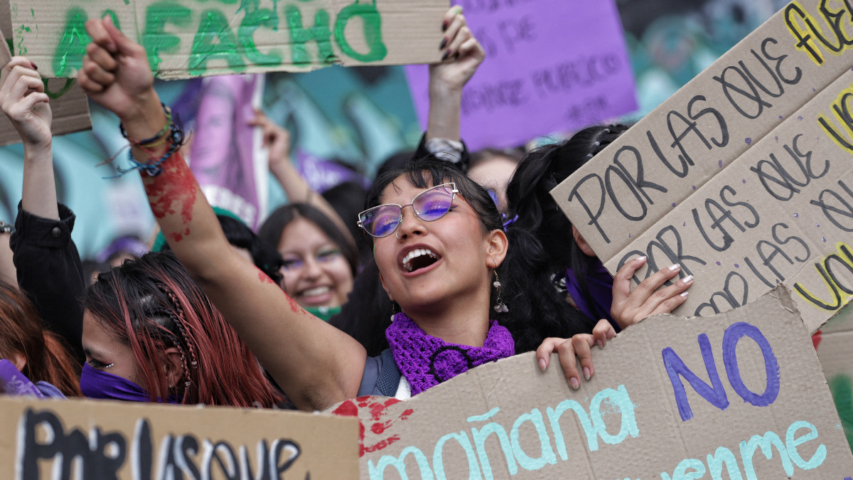 Marcha feminista en Bogotá 