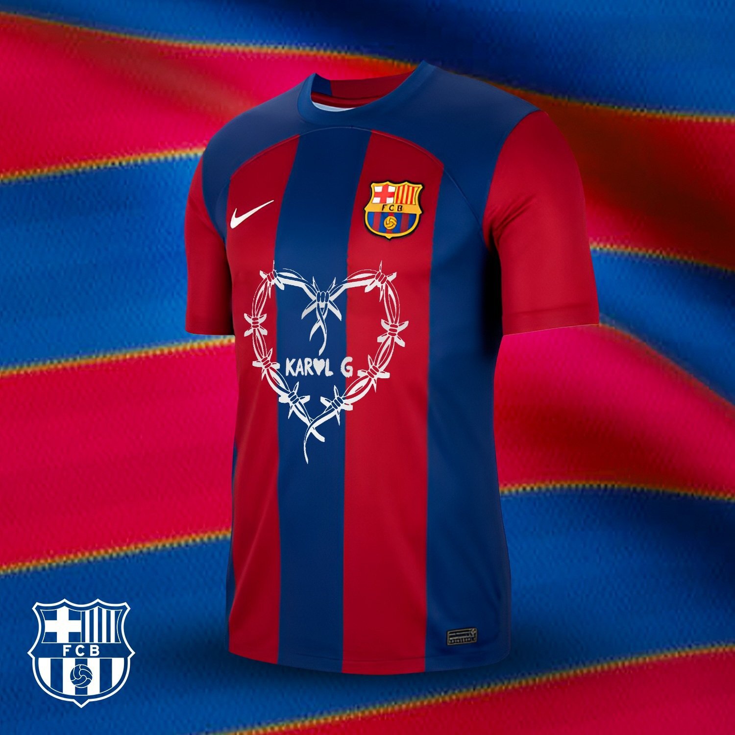 Camiseta de Barcelona con logo de Karol G 
