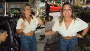 Mujer en aparente estado de embriaguez pelea con autoridad en Barranquilla: Valen mondá