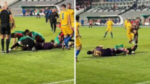 Video | Arquero chocó con un jugador y cayó paralizado en el césped