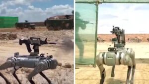 Video | China muestra su nueva tecnología militar: perro robot armado con rifle automático
