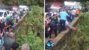 Accidente en Salto del Tequendama | Motociclista chocó y murió: parrillera cayó a abismo