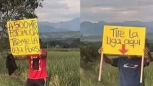 ¿Emprendedores? Hombres avisan de cámara de fotomulta en vía al Llano: piden propina