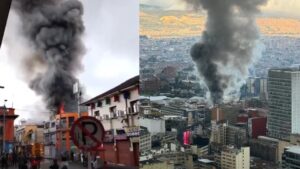 Video | Así fue el voraz incendio en San Victorino, sector comercial del centro de Bogotá