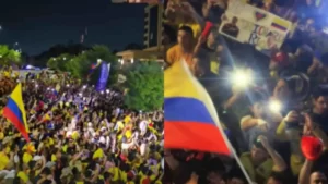 Imponente banderazo de hinchas colombianos en Charlotte, antes del juego ante Uruguay