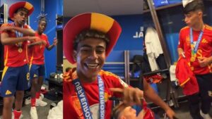 Lamine Yamal celebró la Euro de España con la canción de la Selección de Ryan Castro