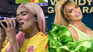 Wendy Guevara es confundida con Karol G, piensan que fue ella quien cantó en el partido