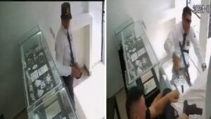 Video | Violento intento de robo en una joyería deja heridos a un menor y a un guardia