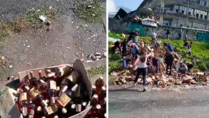 Impactante accidente de camión de licor en Antioquia dejó dos muertos: iban a saquearlo