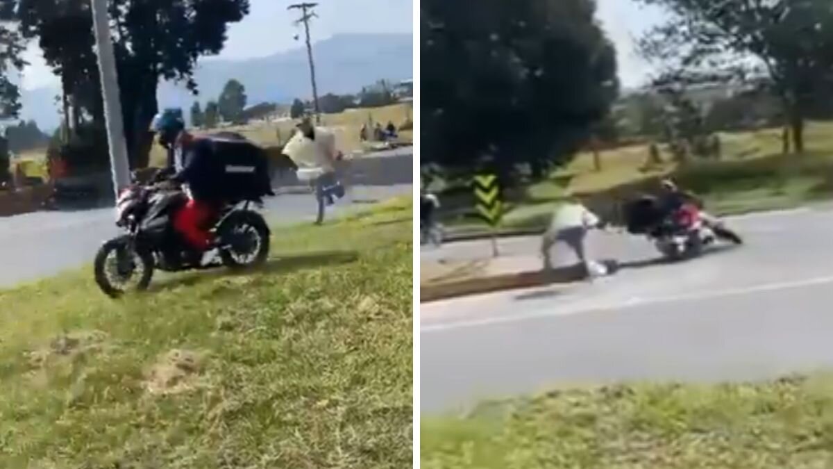 Video | En el piso termino motociclista al intentar pasar un bloqueo de ...