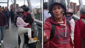 Video | Pareja atravesó puente peatonal en moto: así reaccionaron cuando les reclamaron