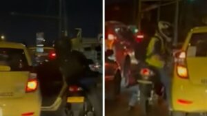 Video | Atraco en Cali: motociclistas asaltan taxi y roban pertenencias de pasajeros