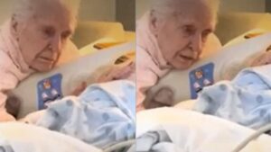 Video | Imposible no llorar: la emotiva despedida de una abuela a su esposo en el hospital